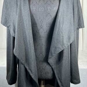 Briggs New York Charcoal Open Front Cardigan